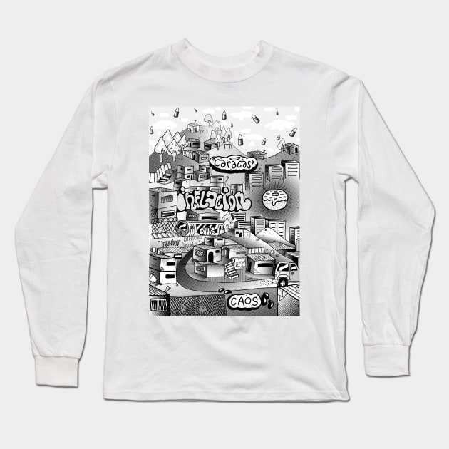 Caracas . Caos Long Sleeve T-Shirt by jaserbero